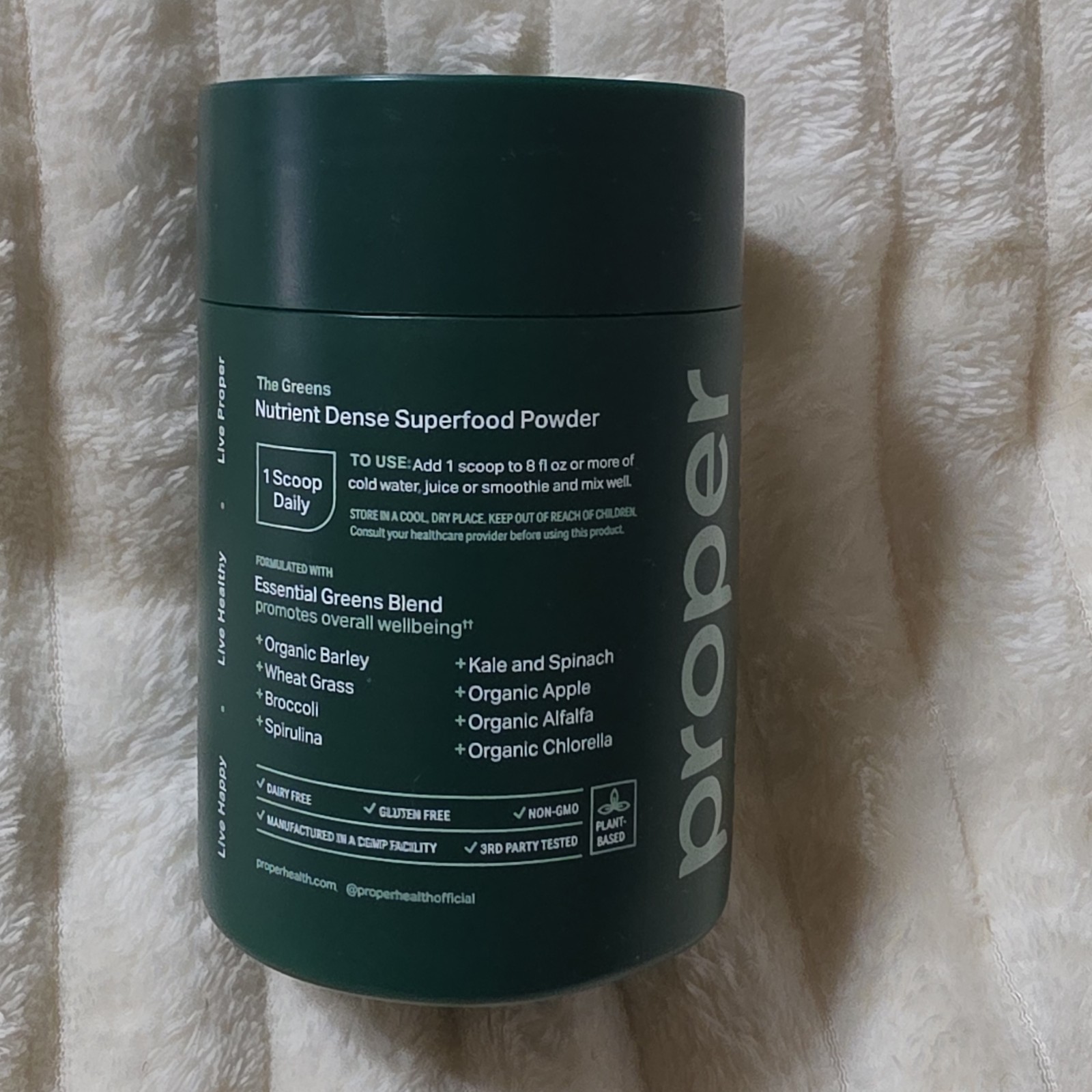 Proper Daily Boost The Greens Superfood Powder Green Apple 6.13 oz Non-GMO
