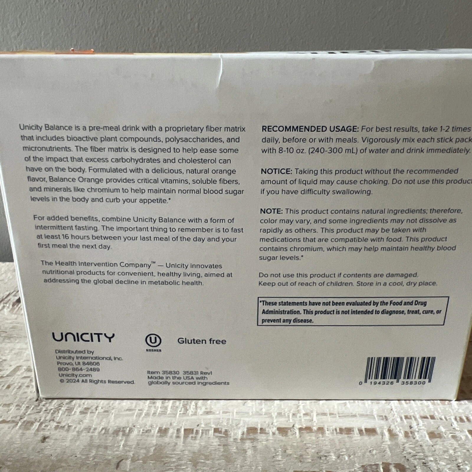 Unicity BALANCE 30 Packets/Stick Packs ORANGE Exp 4/2027 NEW/SEALED!