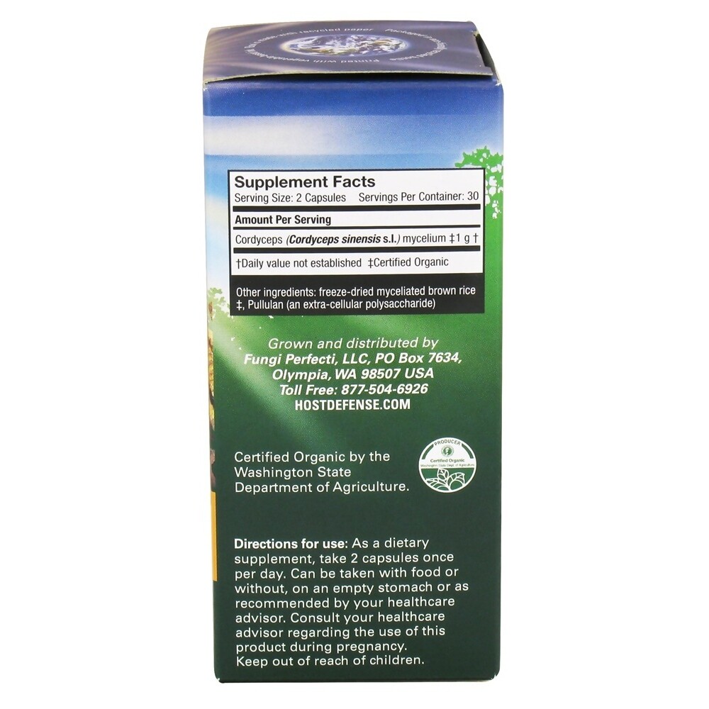 Fungi Perfecti Host Defense Cordyceps Energy Support, 60 Vegetarian Capsules