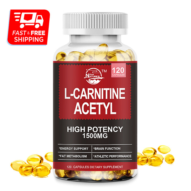 Acetyl L-Carnitine Capsules 1500mg High Potency Brain Energy Support 120 Pills