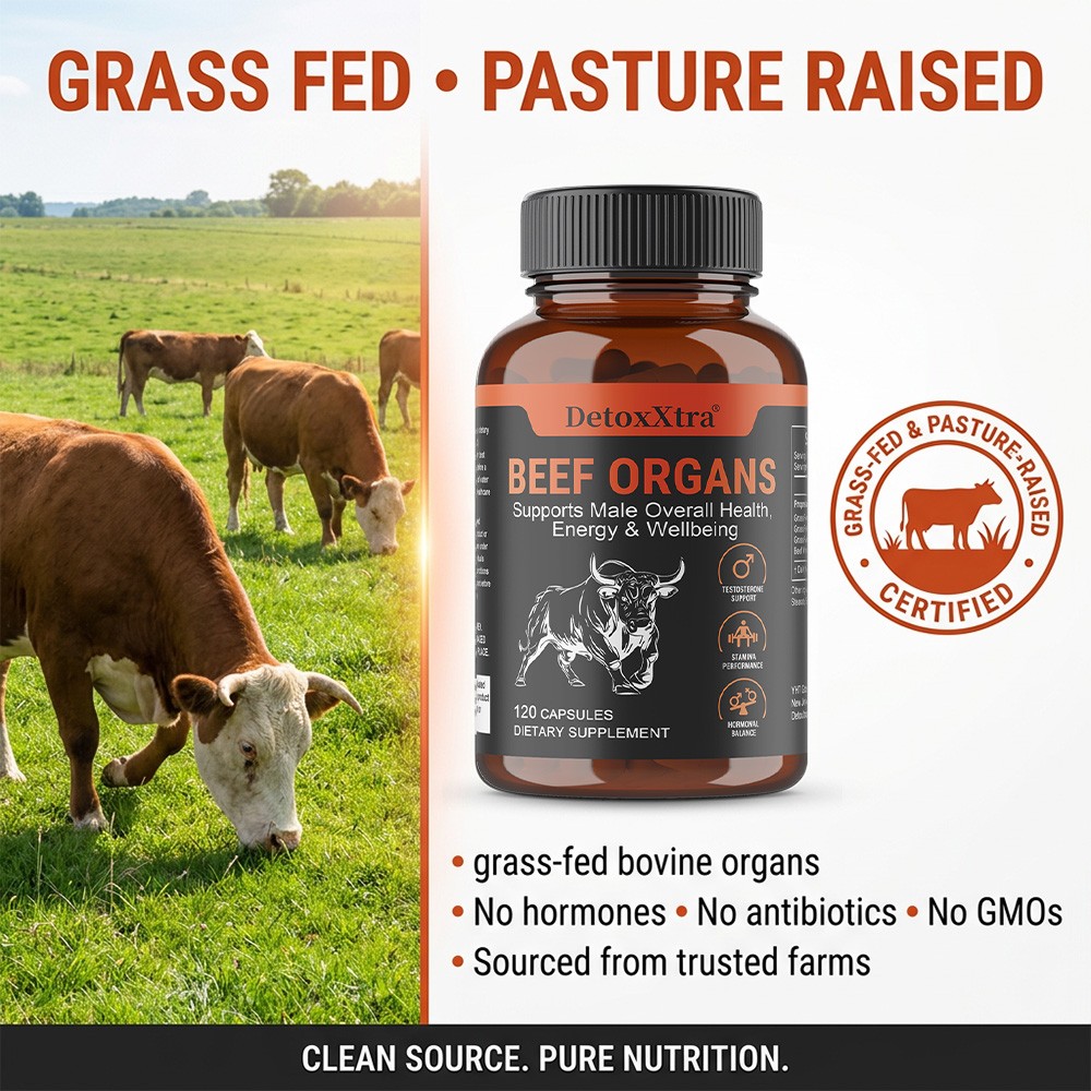 GrassFed Beef Organs Capsules-Support for Male Vitality,Prostate&Hormone Balance