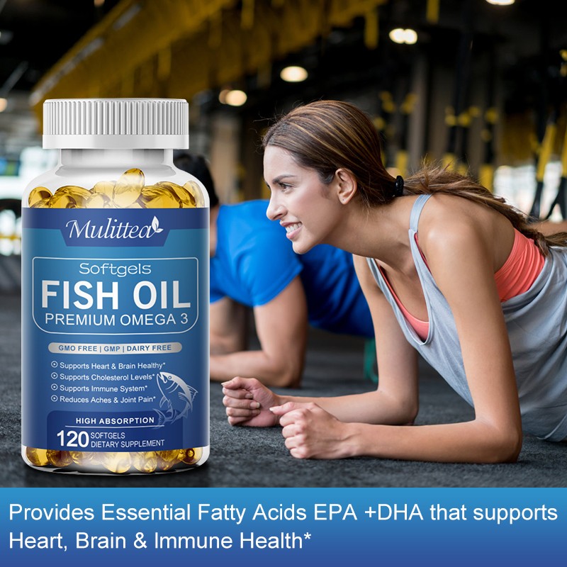 Omega 3 Fish Oil 1200mg – 120 Softgels, Triple Strength EPA/DHA, Highest Potency