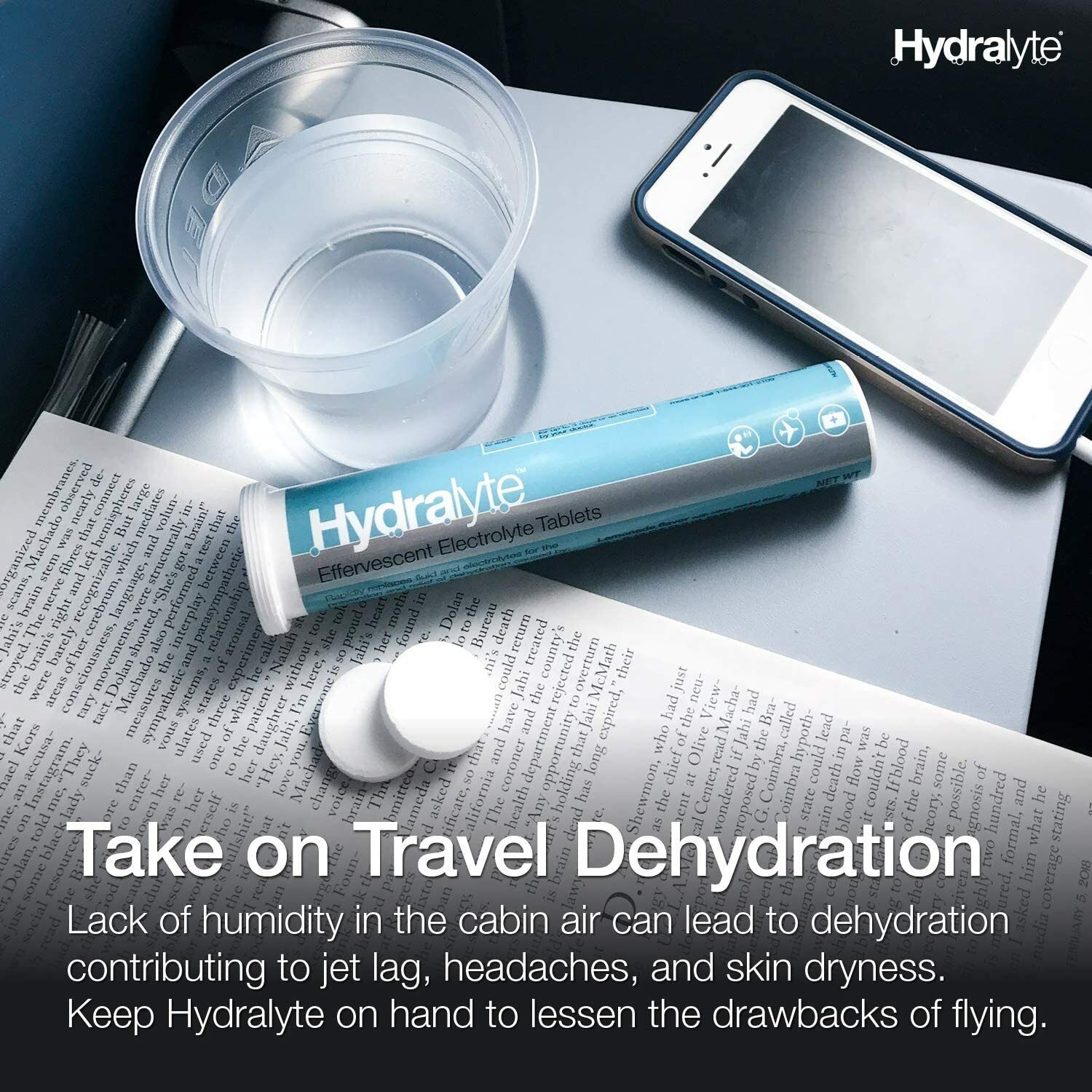 Hydralyte Color Free Lemonade Flavored Effervescent Electrolyte 20 Tablets