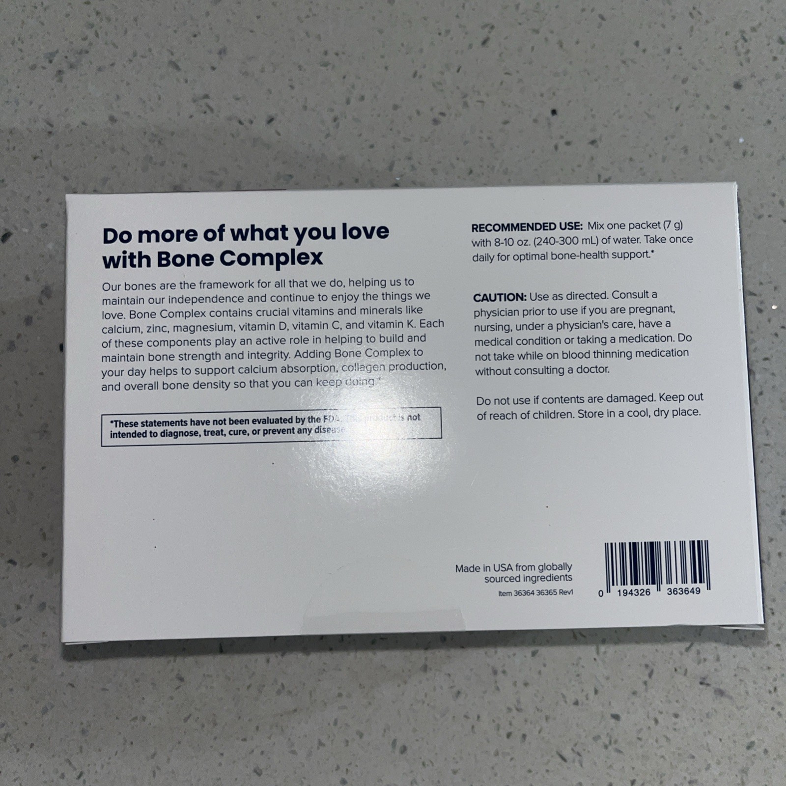 Unicity Bone Complex: Support Your Body’s Foundation 30 sachets Exp 7/27