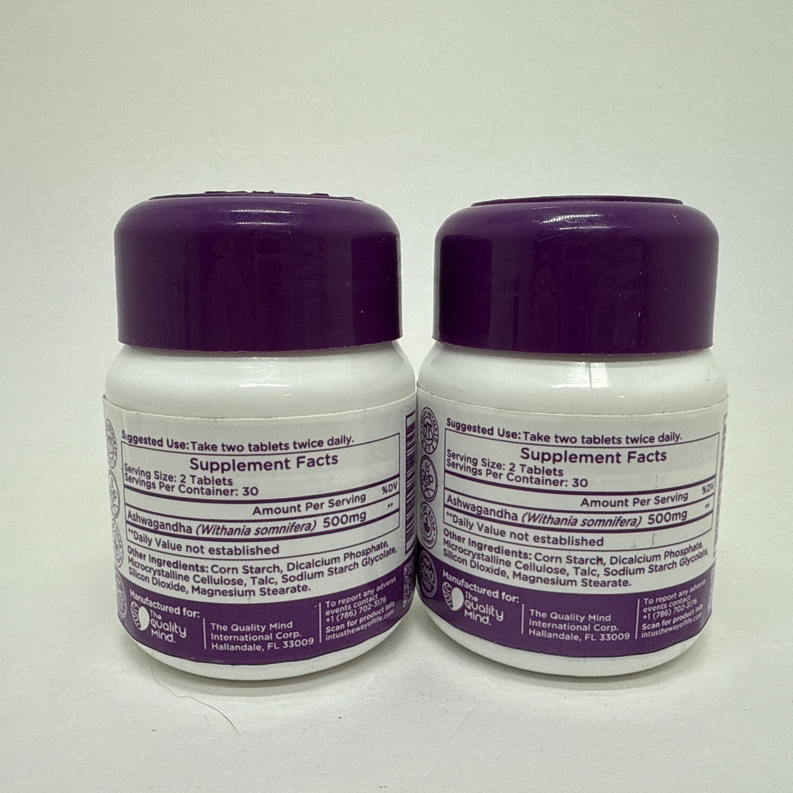 2 pk Intus Power Up Ashwagandha Memory Mood & Stress 60 Tablets EACH BB 1/27