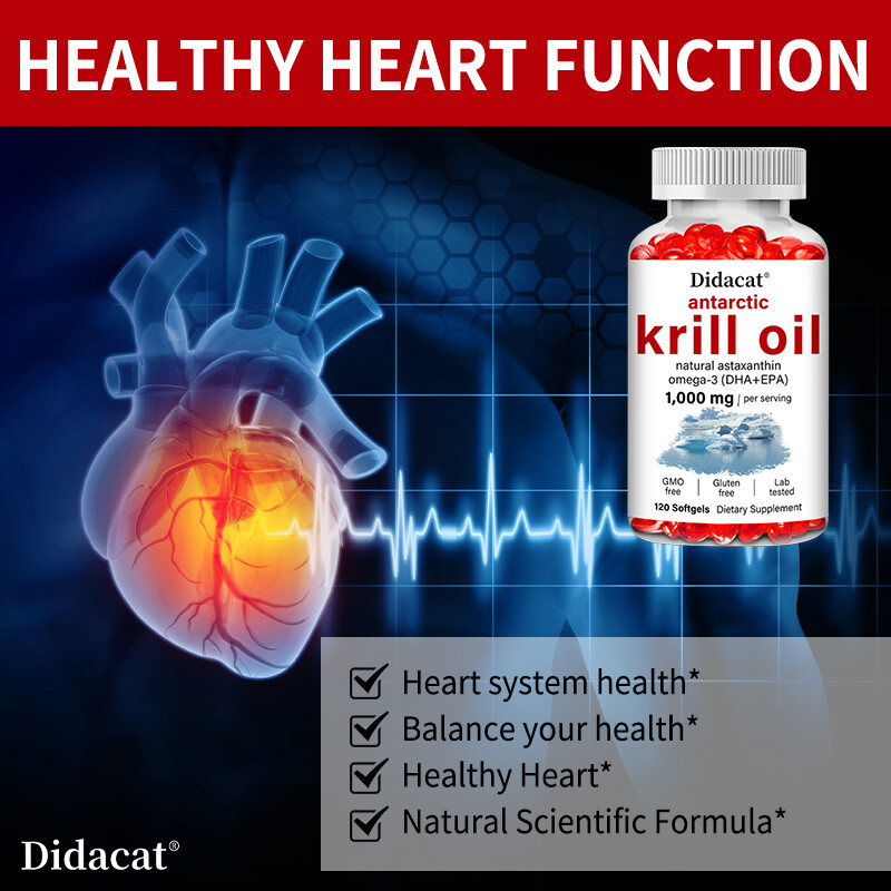 Antarctic Krill Oil 1000mg – Natural Astaxanthin – Heart Health – Brain Health
