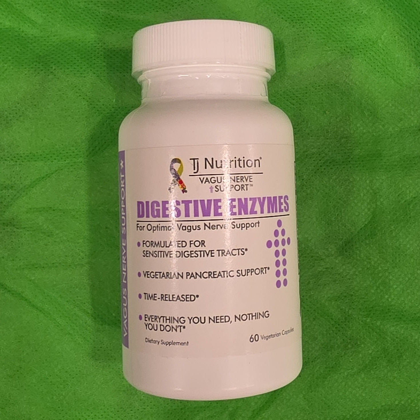 TJ Nutrition Digestive Enzymes 200mg Time-Released Vegetarian 60 Capsules