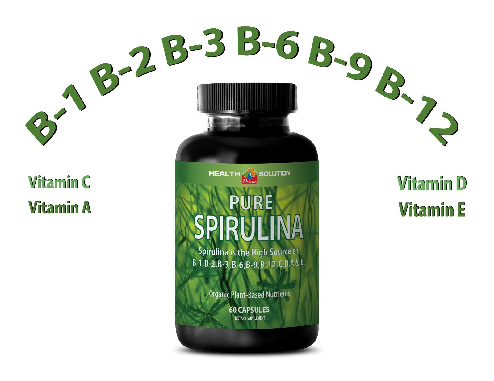 Spirulina Powder – Pure Spirulina – Organic Plant-Based Nutrients (1 Bottle)