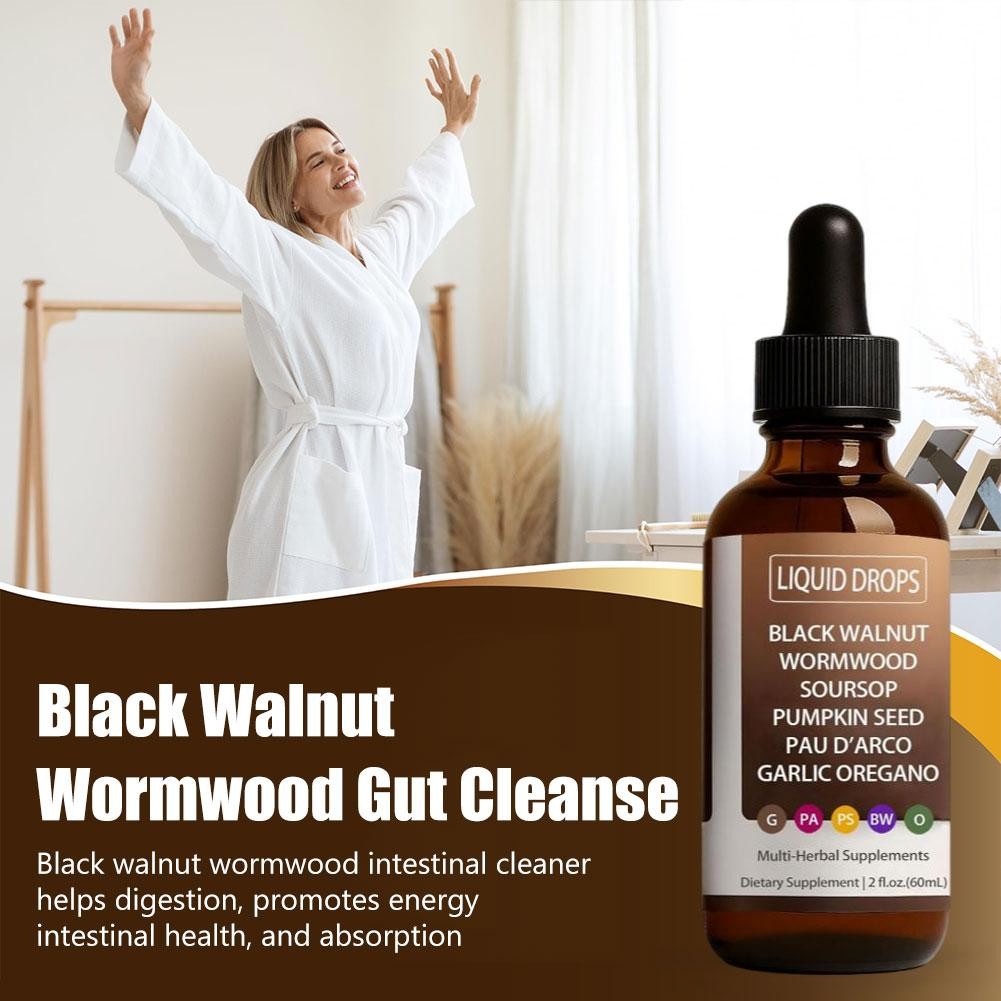 Black Walnut Wormwood Gut Cleanse Soursop, Featuring Pumpkin Seed, Garlic Orega