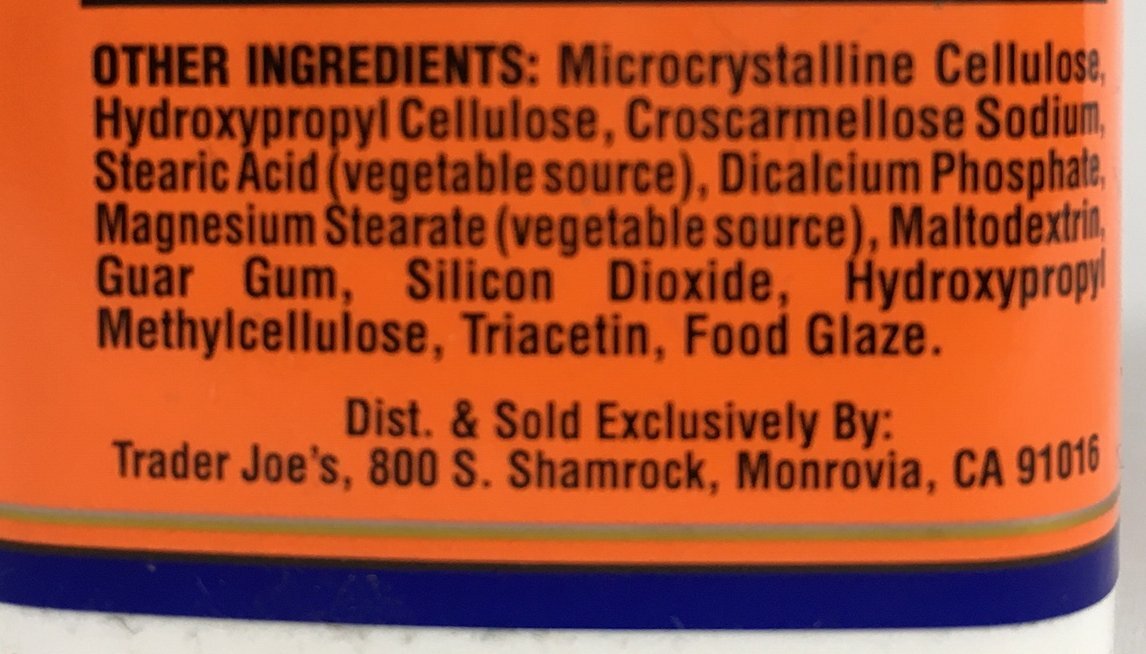 Vitamin C Trader Joe’s Synergistic C Complex 500 Mg w/ Bioflavanoids 100 tablets