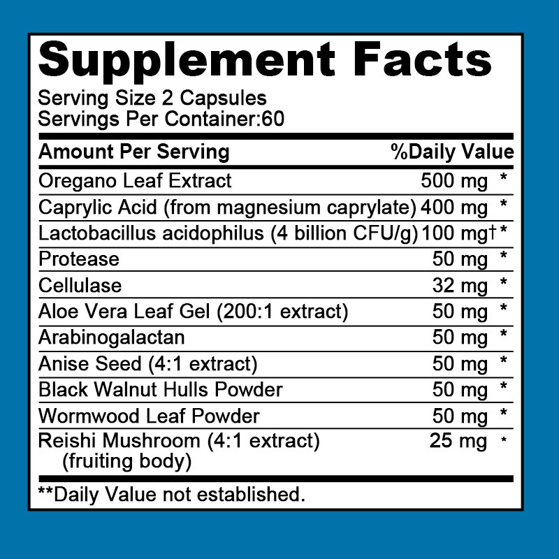 Candida Cleanse Supplement | Gut & Immune Health Support, 30/60/120 Capsules
