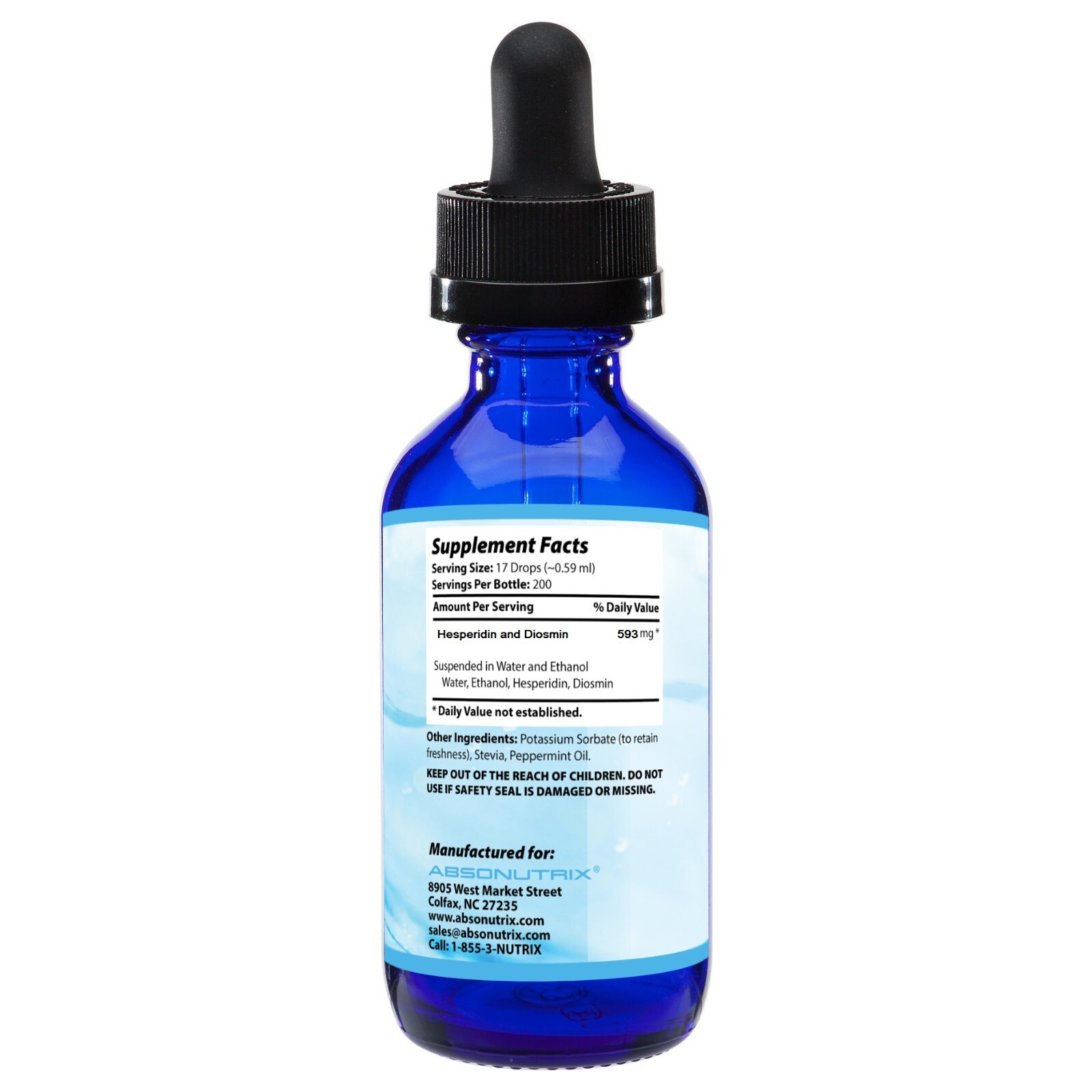 Absonutrix 4 oz 593 mg Hesperidin and Diosmin all natural helps vascular health