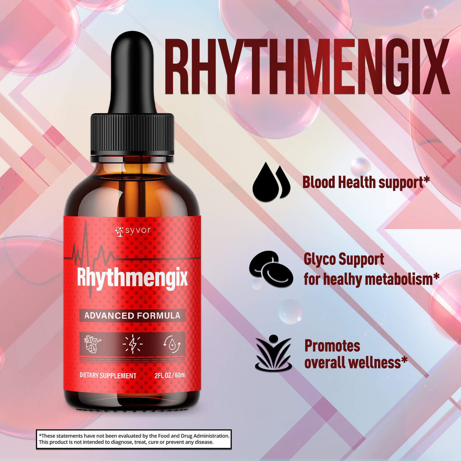 (5 Pack) Rhythmengix Blood Support Drops Advanced Vitamin Supplement 150 Serving