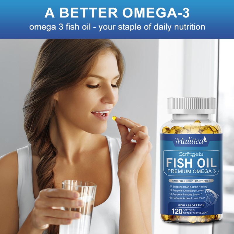 Omega 3 Fish Oil 1200mg – 120 Softgels, Triple Strength EPA/DHA, Highest Potency