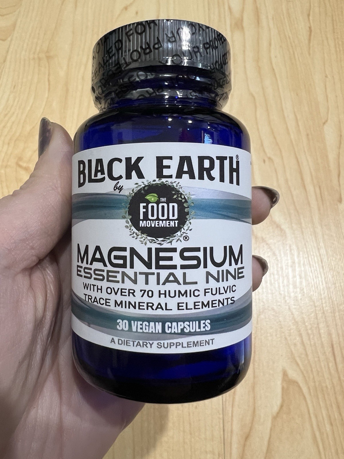The Food Movement Black Earth Magnesium Muscle Mood Sleep 30 Vegan Capsules