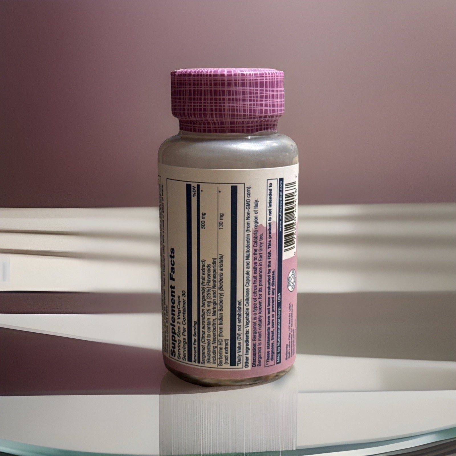 Solaray Bergamot- Herbal Support 500 mg 60 VegCap New Exp 01/2028
