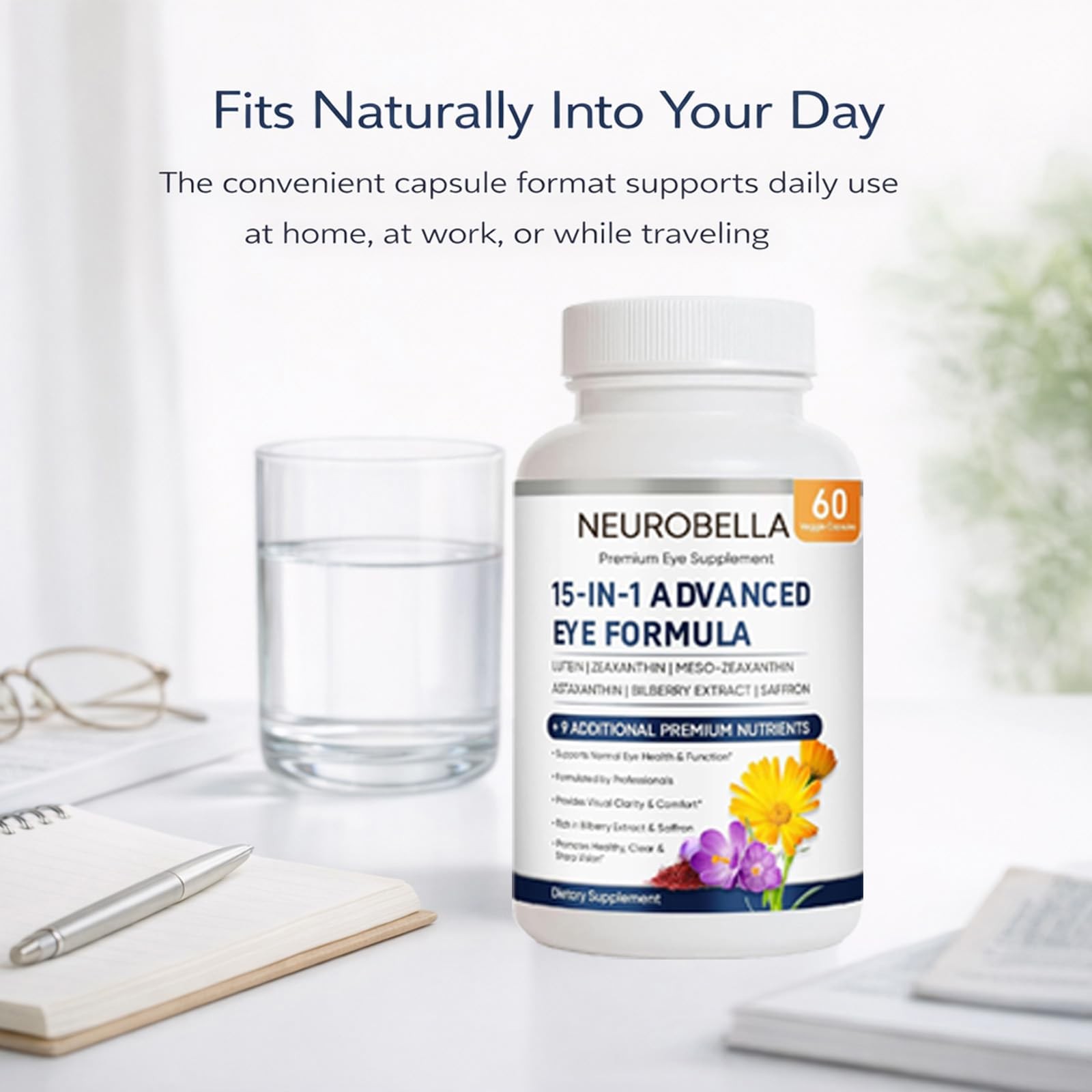 Neurobella Eye Formula, 15 in 1 Daily Wellness 60 Count (Pack of 1)