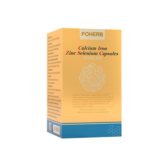 Foherb Calcium Iron Zinc Selenium Mineral Complex 60 Capsules China Supplement