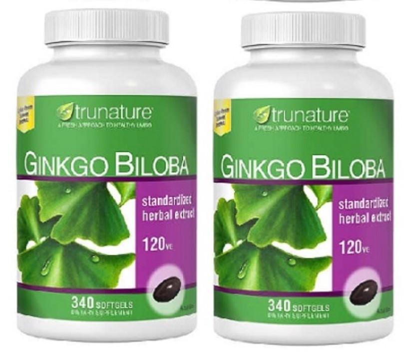 2 X Trunature Ginkgo Biloba 120mg 340 softgels New Free Shipping EXP 12/2027