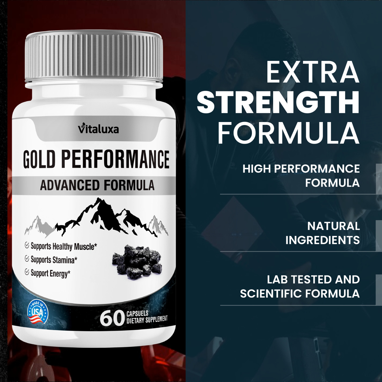 (3 Pack) Gold Performance Capsules Maximum Strength for Confident (180 Capsules)