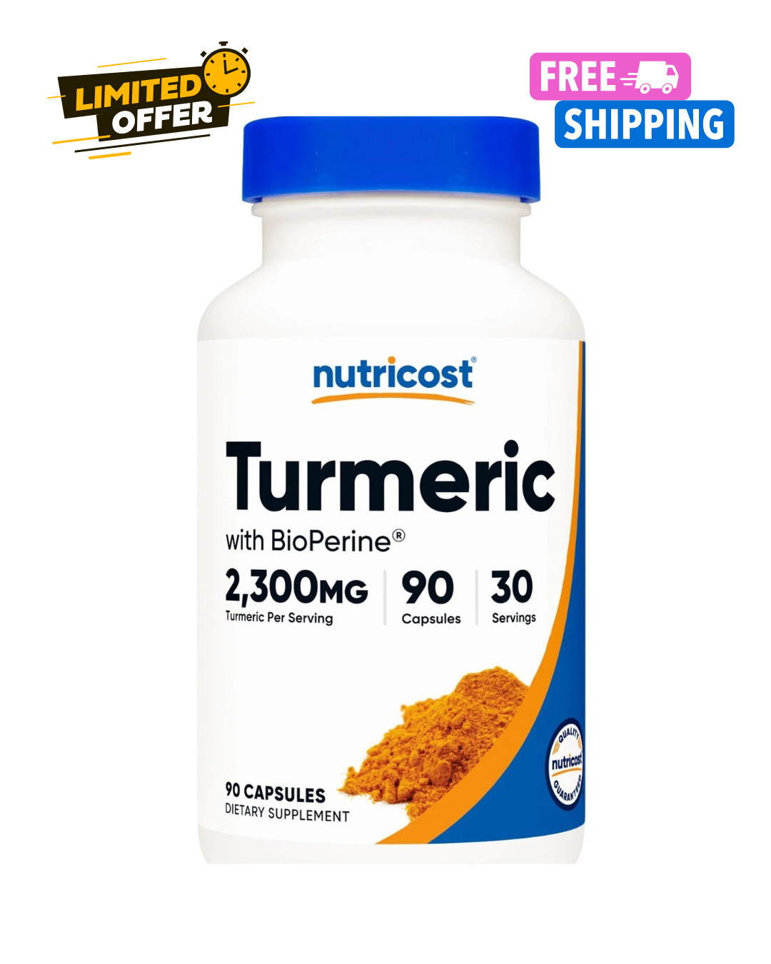 Nutricost Turmeric with BioPerine (2,300mg) 90 Capsules – 95% Curcuminoids