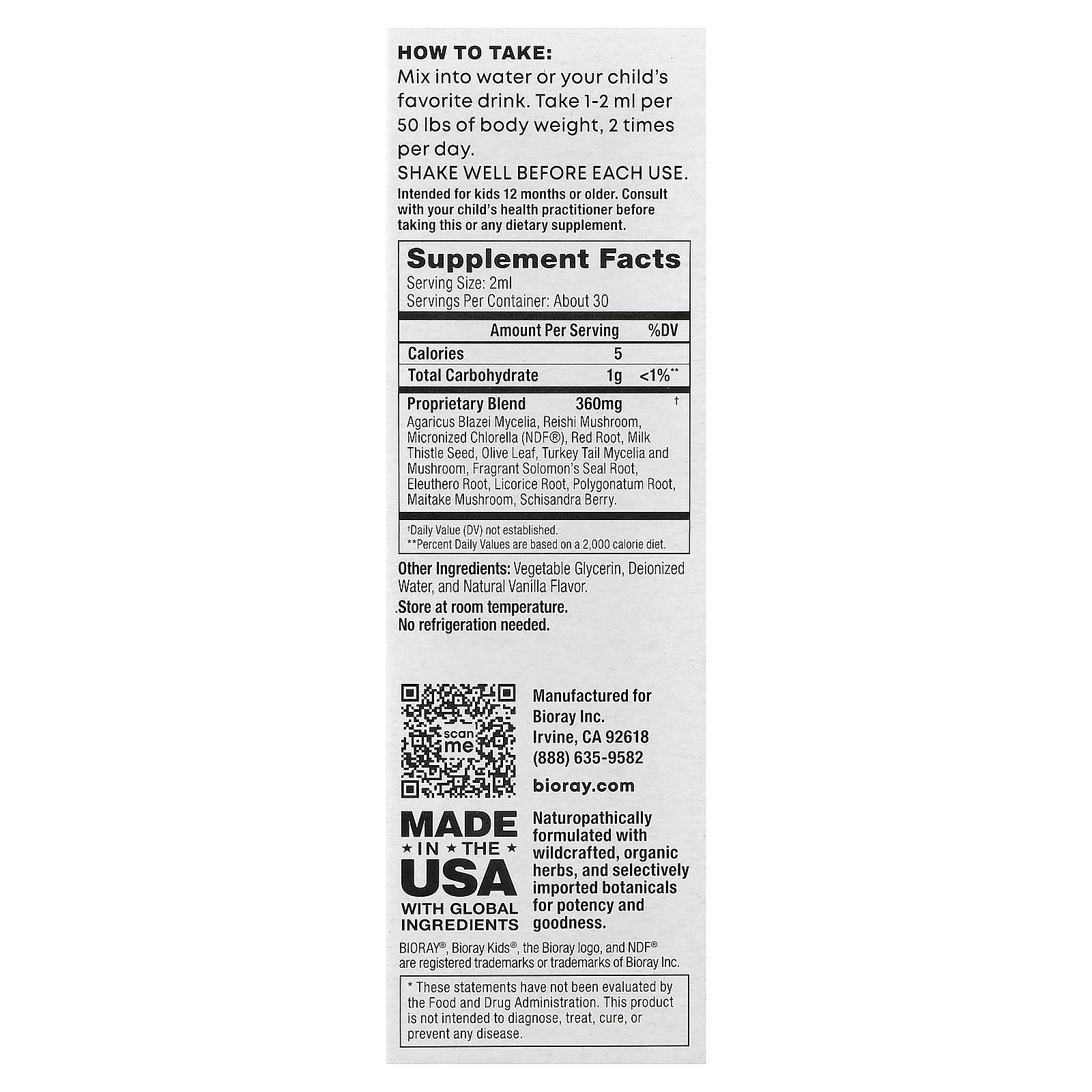 Kids, NDF Calm, Vanilla, 2 fl oz (60 ml)