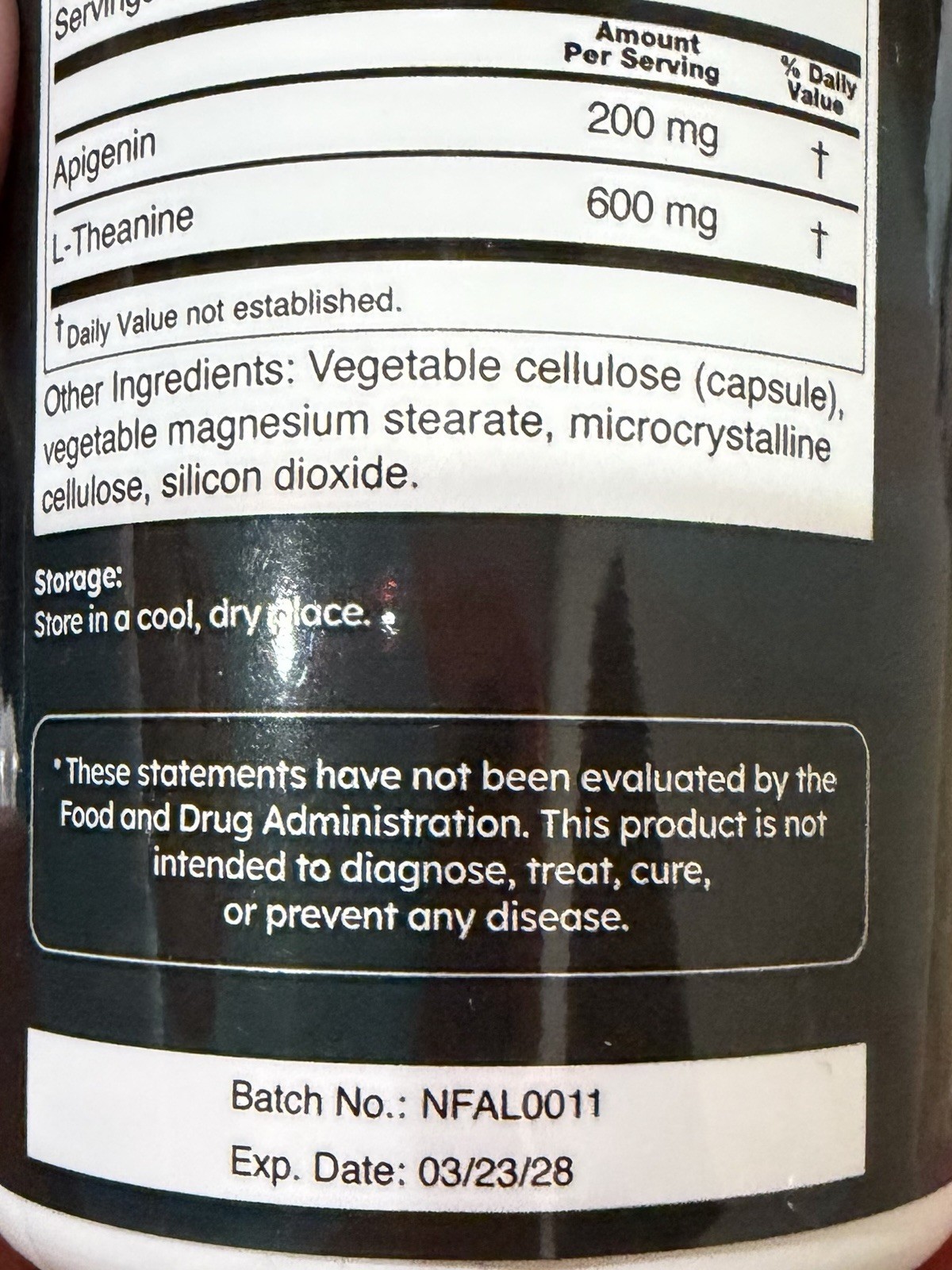 feel aliv Apigenin + L-Theanine 800mg Caps 90ct Vegan Non-GMO Gluten-Free