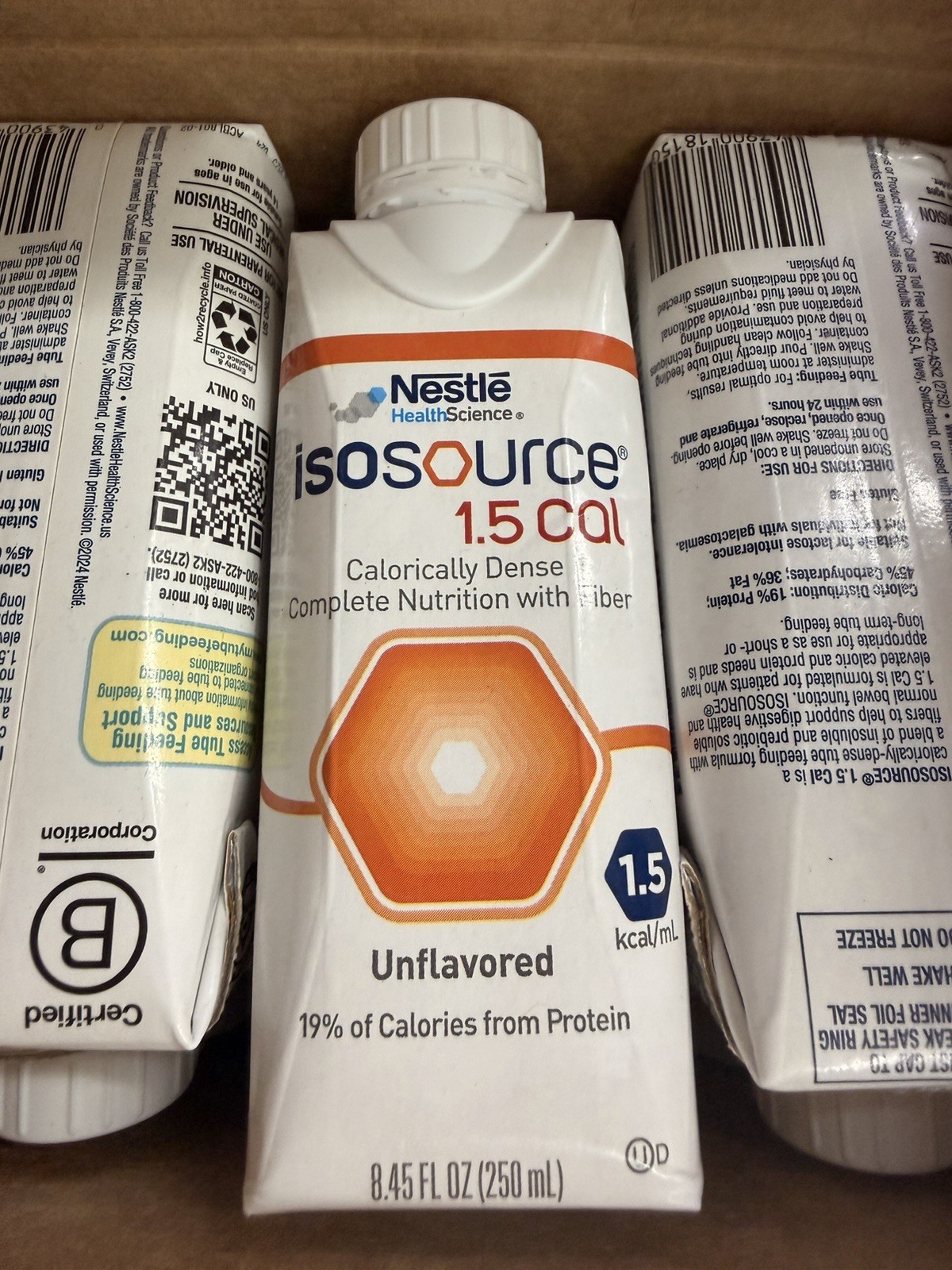 Nestle Isosource 1.5 Cal Tube Feeding Formula Unflavored 250 mL Carton 24 Ct