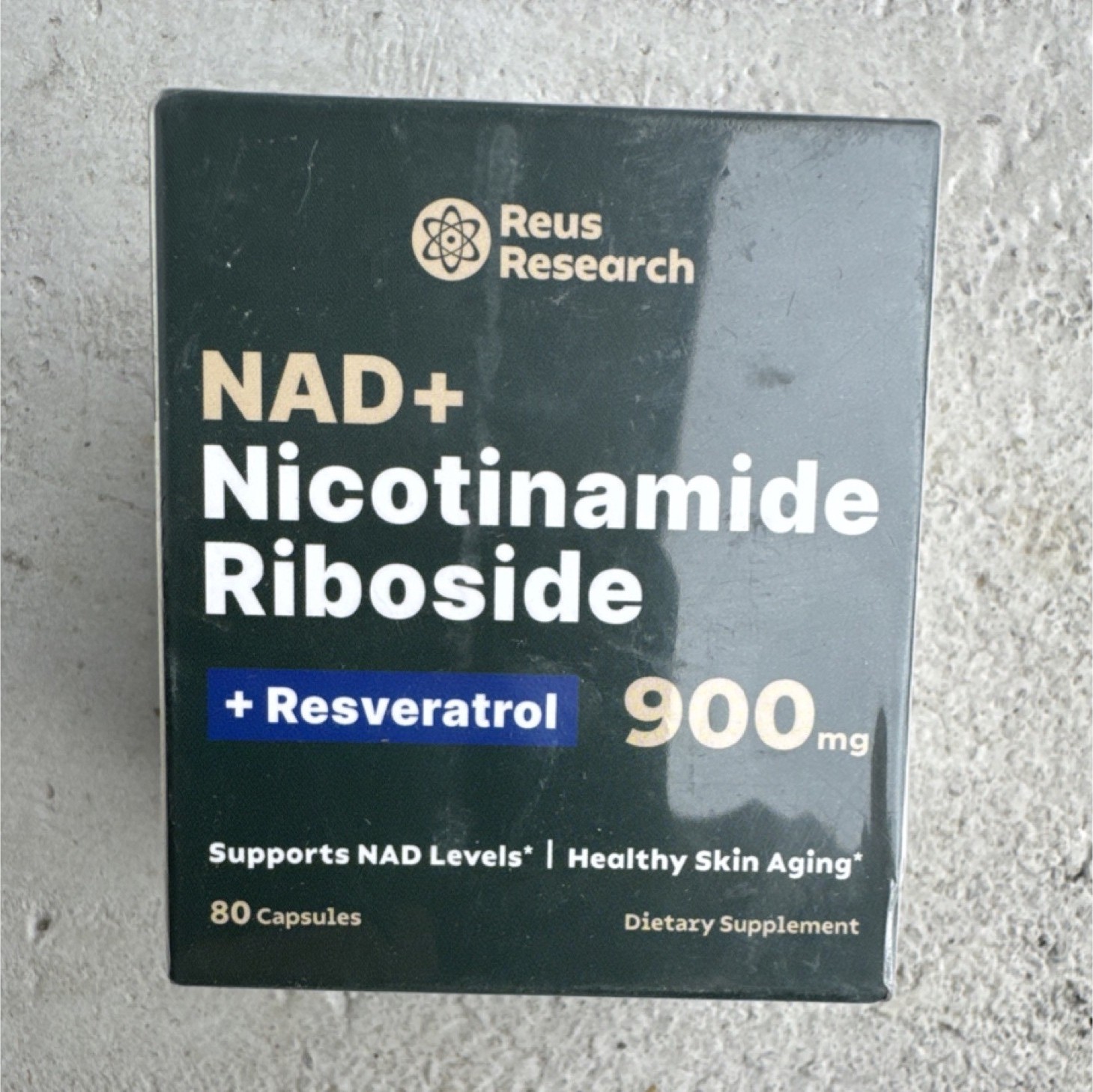 Reus Research NAD+ Nicotinamide Riboside Resveratrol 900mg 80 Capsules