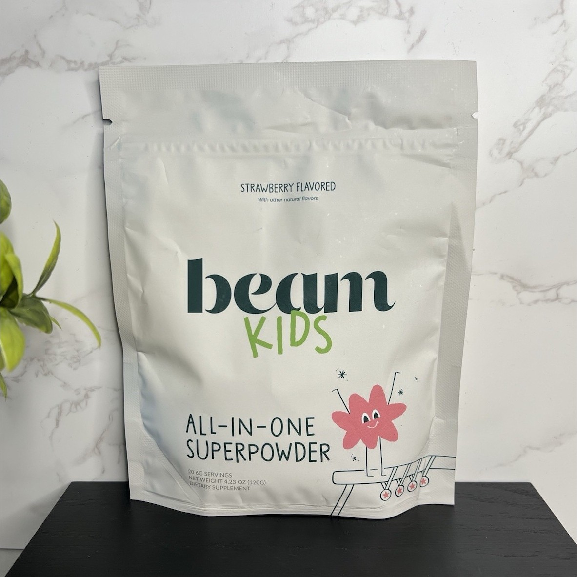 beam Kids All-in-One Superpowder 20 Servings Strawberry 4.23 oz Exp 02/2028