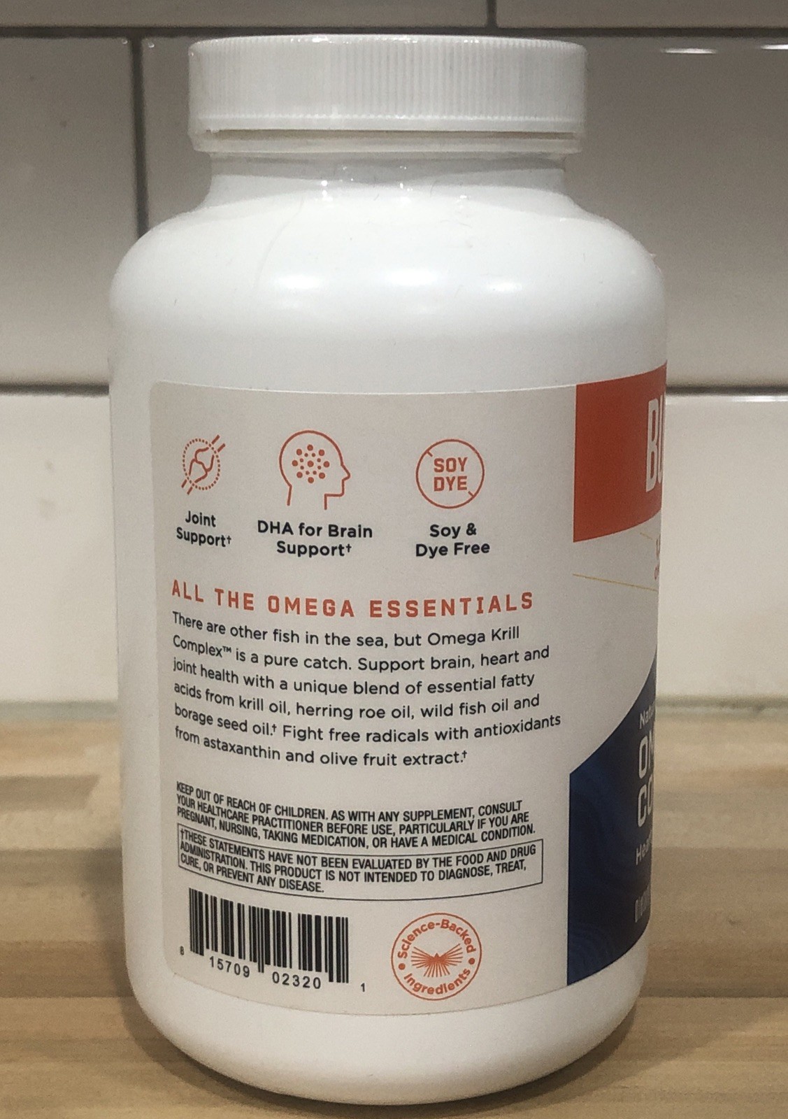 Bulletproof Omega Krill Complex Lemon 120 Softgels, 1560mg Omega-3 BB 09/25