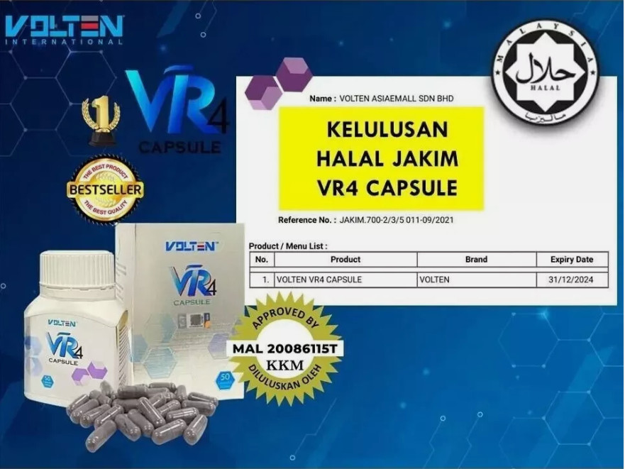 4 X Volten VR4 Capsule Black Ginger Extract Plant Based General Health