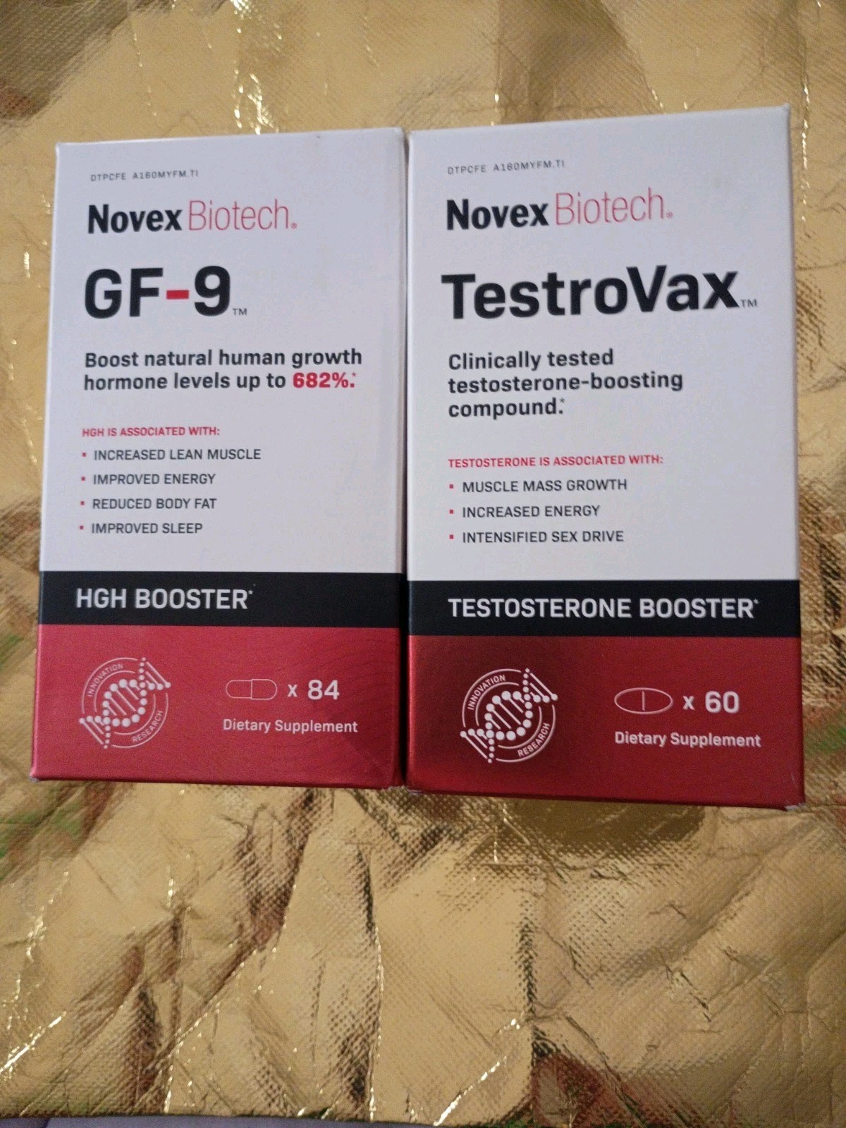NOVEX TestroVax 60 Caps Exp 09/26 GF-9 84 Caps Exp 07/27 New In Box