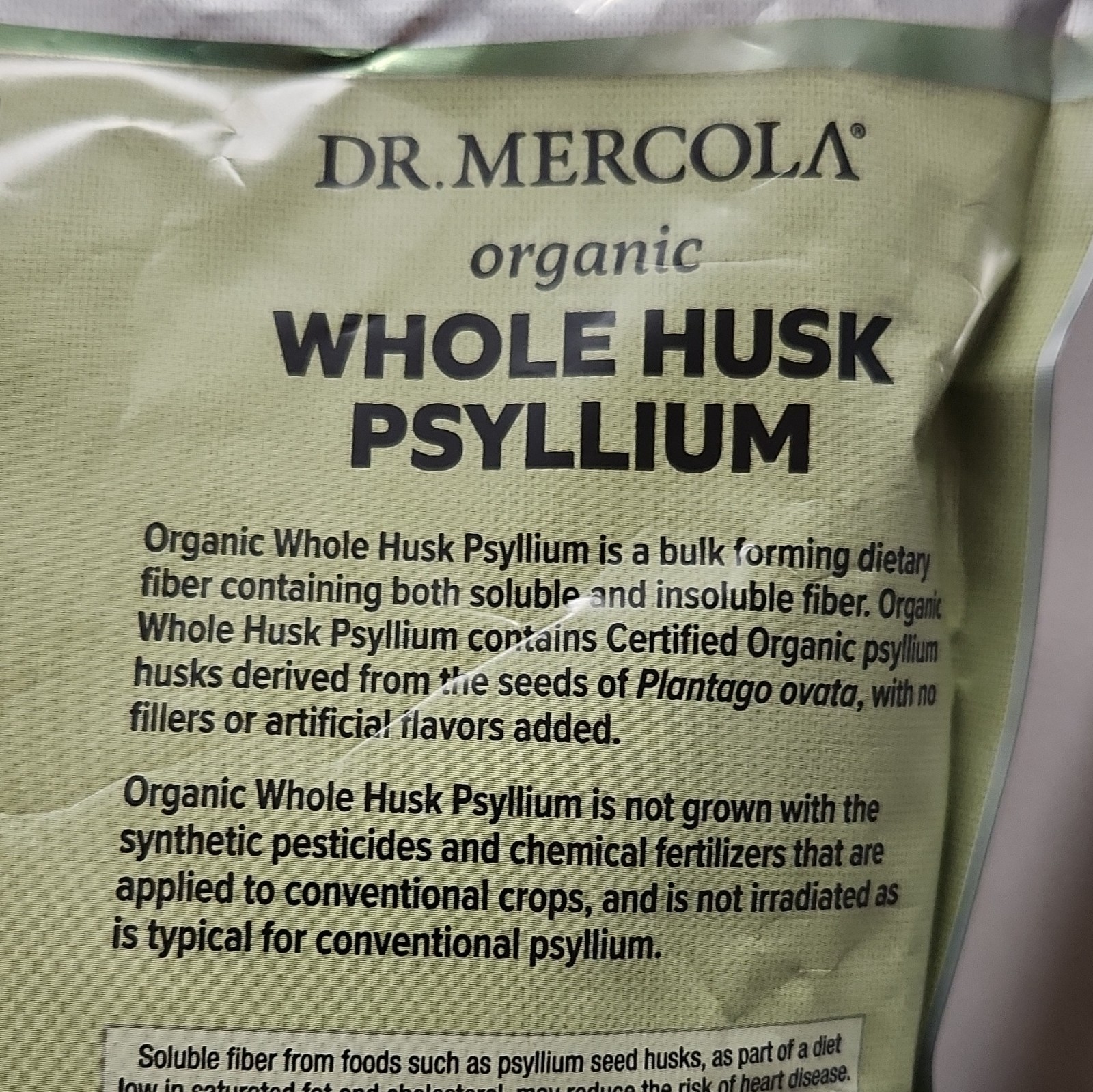 Dr. Mercola USDA Organic Whole Husk Psyllium Fiber Digestive Support Powder