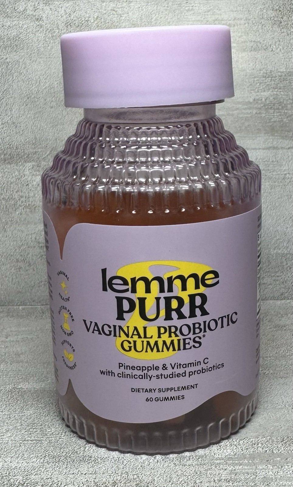 Lemme PURR Vaginal Probiotic Pineapple Gluten-Free 60 Gummies Exp 11/2026