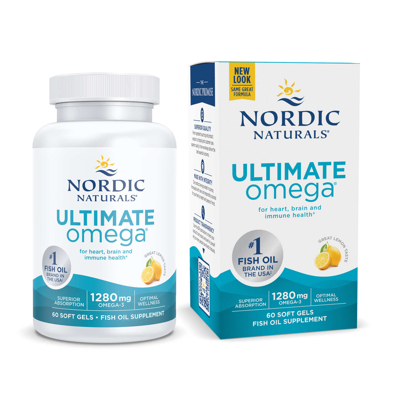 Nordic Naturals Ultimate Omega SoftGels – Concentrated Omega-3 Fish Oil, 60 ct