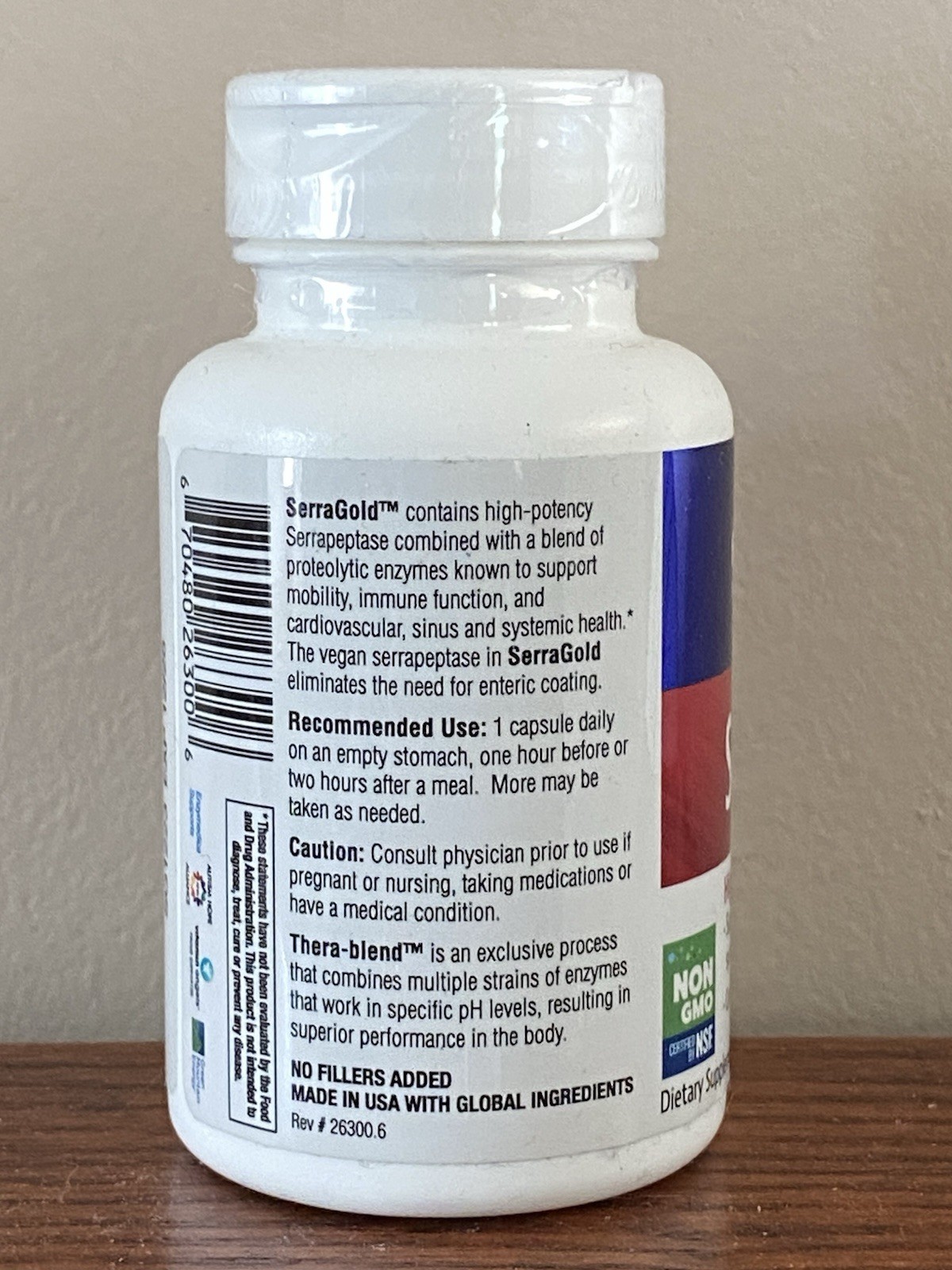 NEW Enzymedica SerraGold Serrapeptase 100,000 SPU 60 Capsules Vegan Kosher
