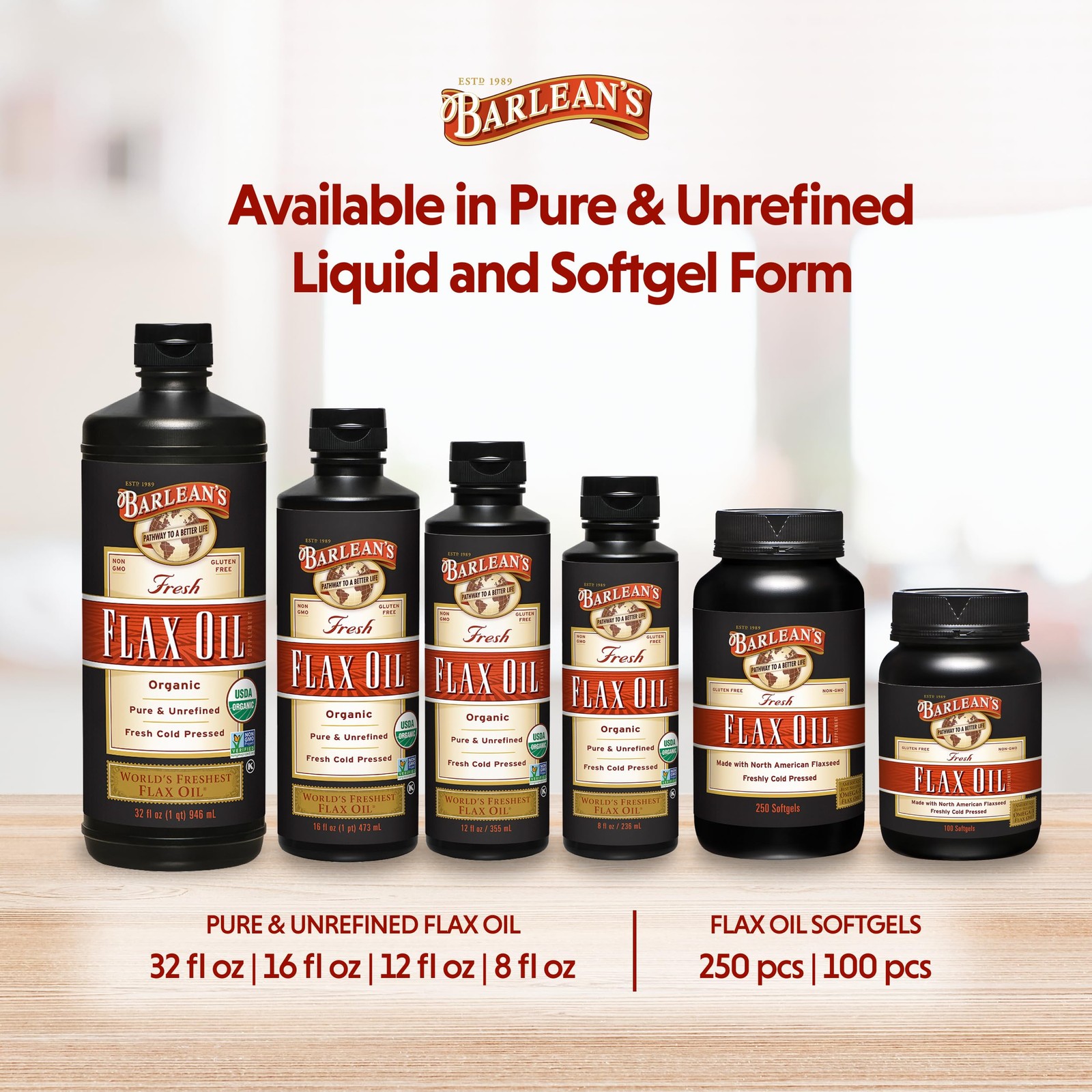 Barlean’s Organic Flaxseed Oil Liquid from 32 Fl Oz (Pack of 1), Default
