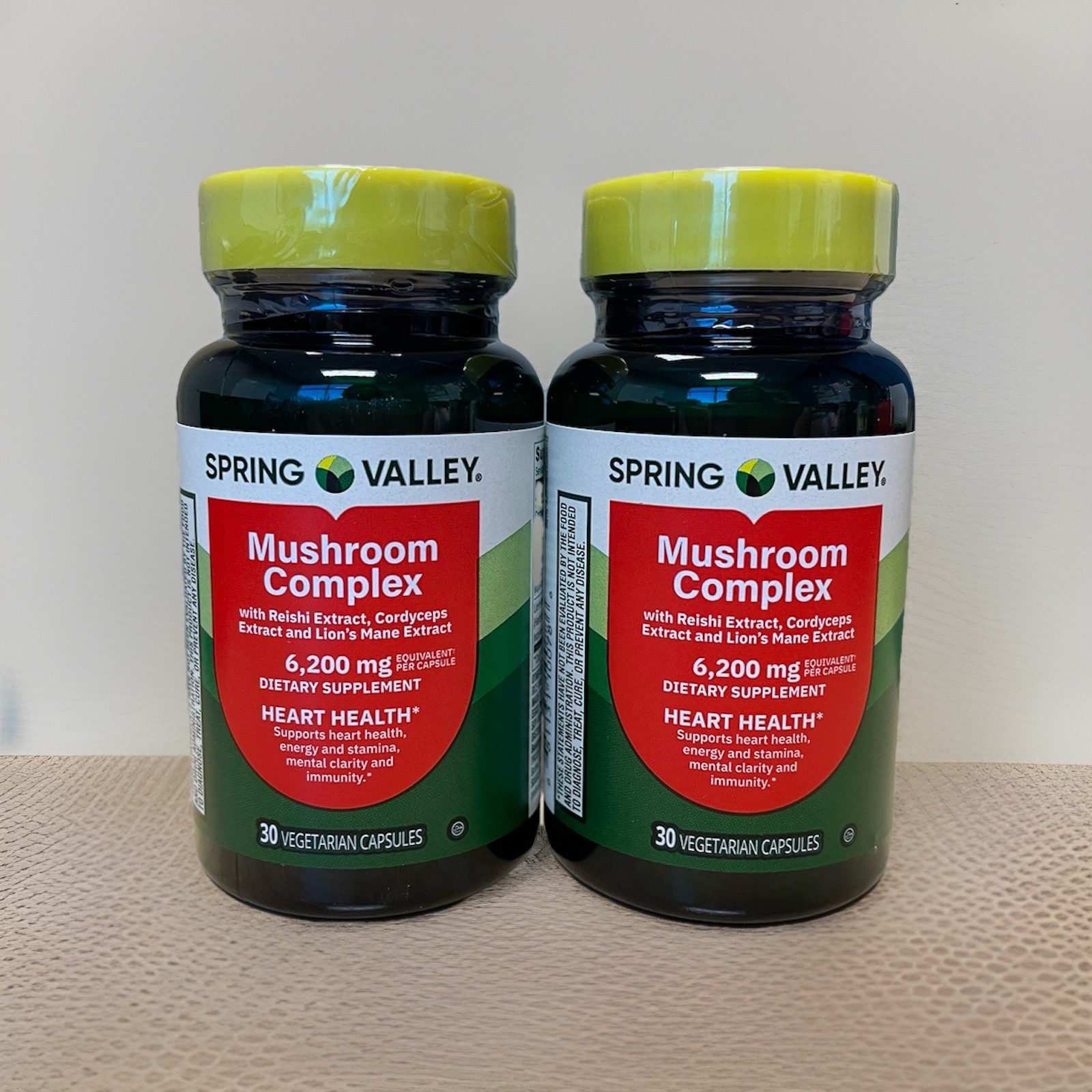 Spring Valley Mushroom Complex Dietary Supplement 6,200mg, 30 Caps 2 Pack Bundle