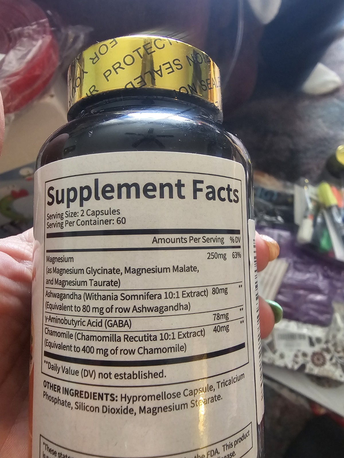 Alliwise Magnesium Glycinate, Malate, Taurate, Ashwagandha, GABA Capsules 120ct