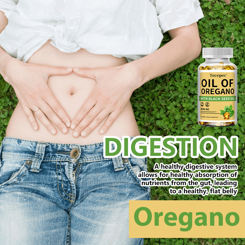 Organic Oil of Oregano Softgels 6000 mg 2 in 1 Black Seed Oil Herbal Supplement