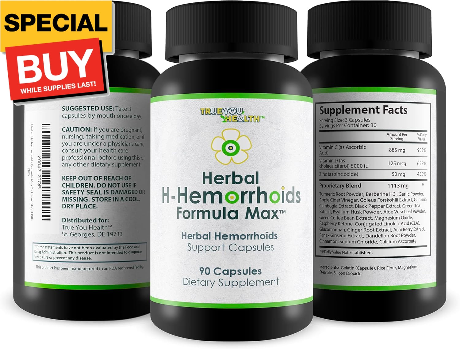 Herbal H-Hemorrhoids Formula Max – Our Best Herbal Hemorrhoids Treatment – Natur