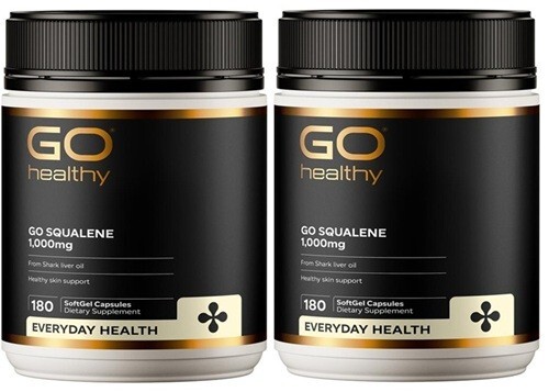 Go Healthy NEW ZEALAND GO SQUALENE 1,000mg 180 Capsules (2 packs)