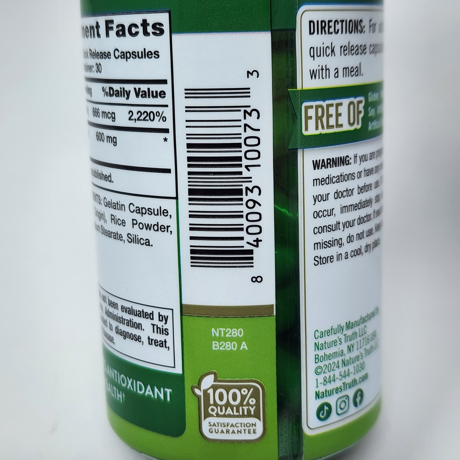 Nature’s Truth Alpha Lipoic Acid plus Biotin 60 Quick Release Capsules Exp 03/27