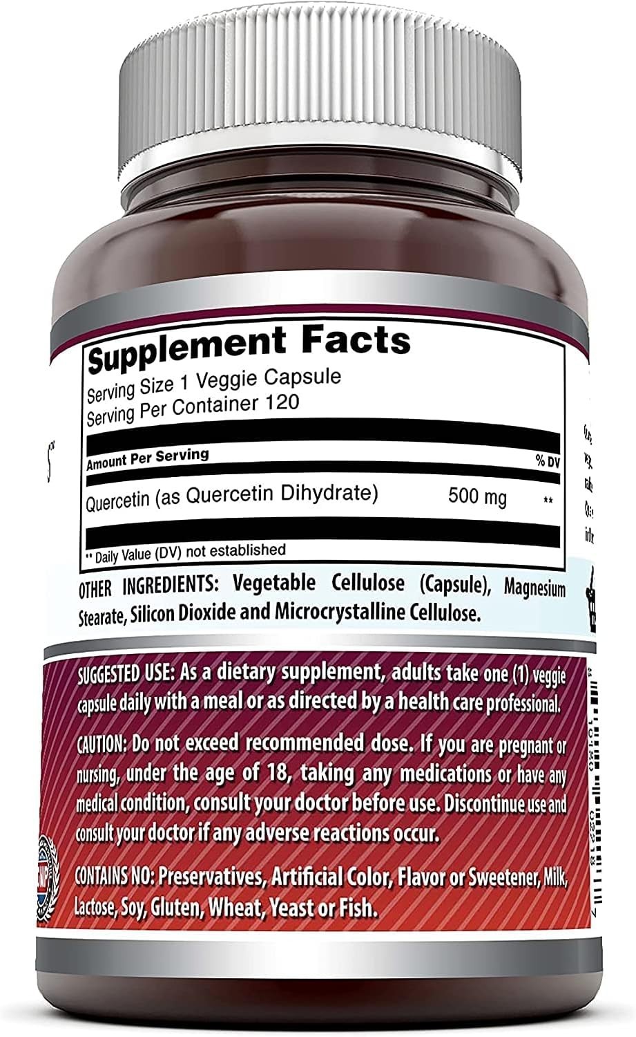 2 Amazing Formula Quercetin 500mg 120 Caps –Immune Support Antioxidant (2 units)