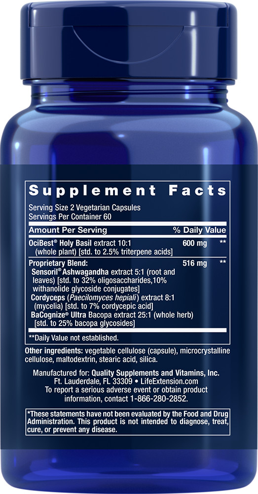 Life Extension ADRENAL ENERGY FORMULA 120 VEGETARIAN CAPSULES