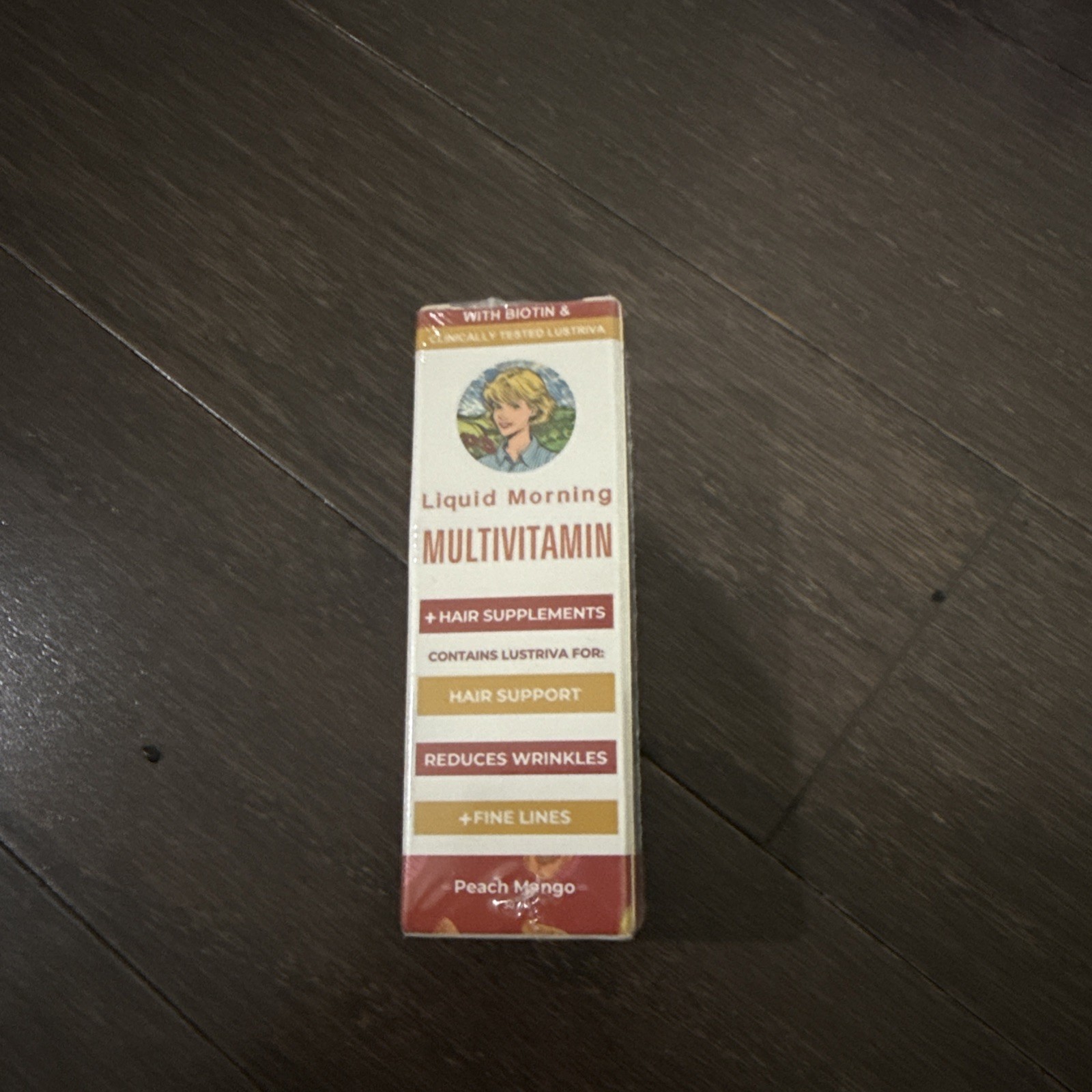 Liquid Morning Multivitamin Hair Support Drops w/ Biotin, Peach Mango, 30 ml