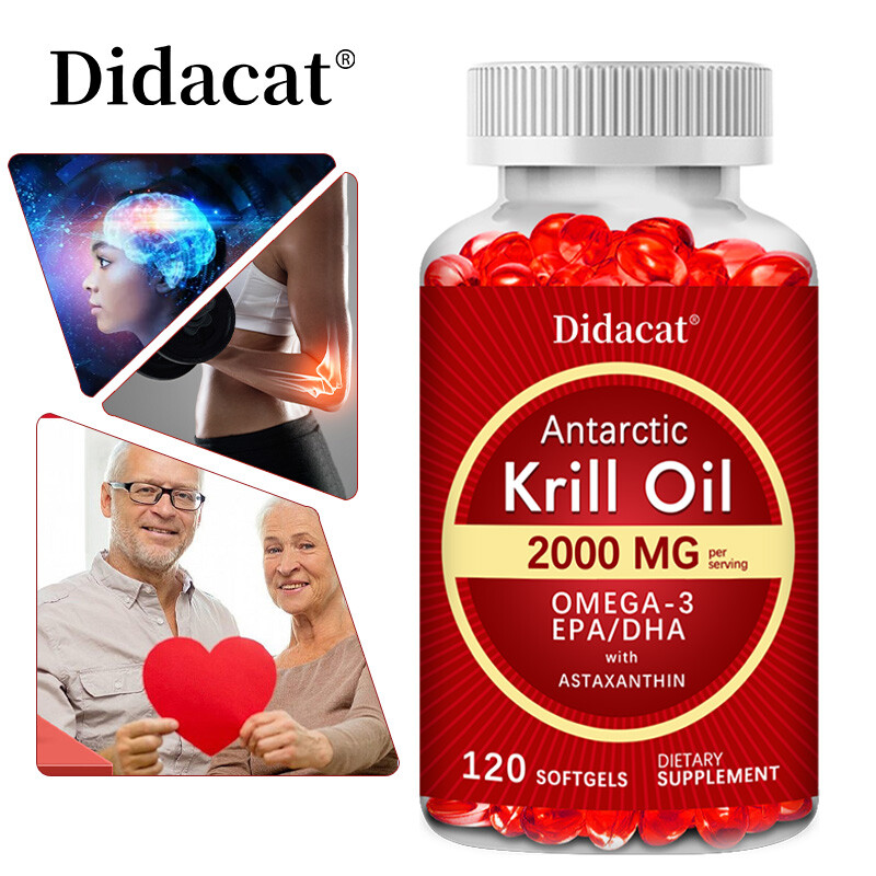 Antarctic Krill Oil 2000mg Softgels | Omega-3 EPA, DHA, with Astaxanthin