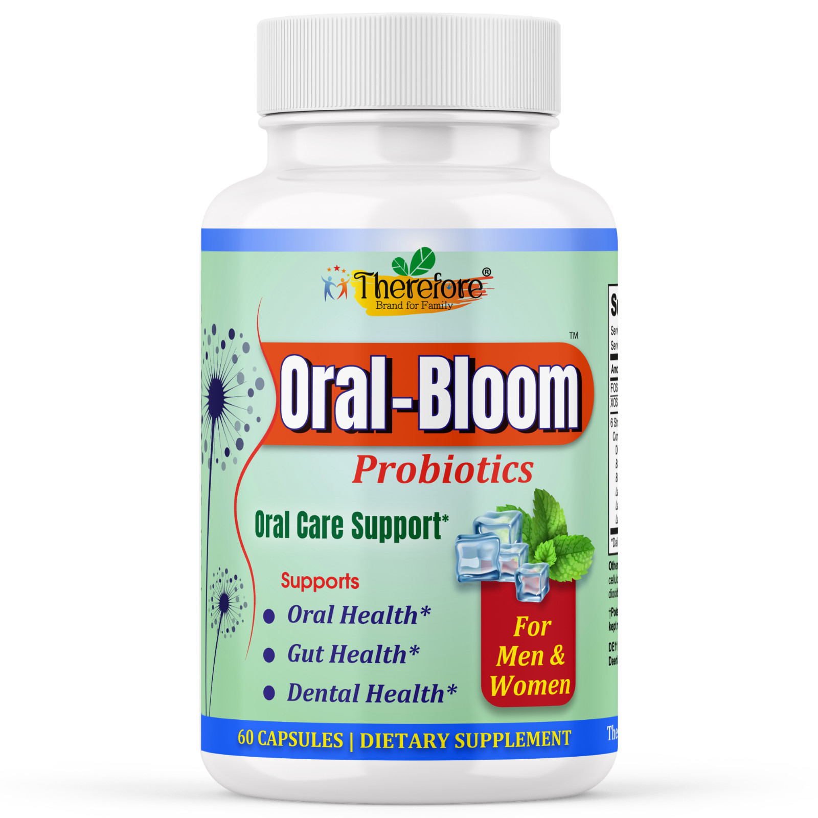 Oral-Bloom Probiotic Capsules for Oral Health, Gut Support & Fresh Breath-60ct