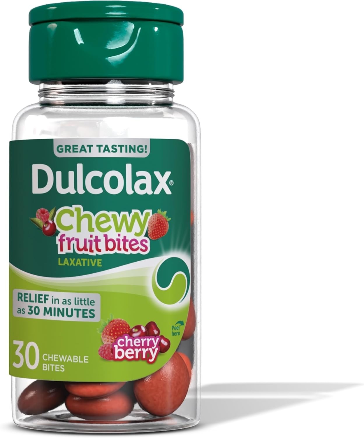 Dulcolax Saline Laxative Chewy Fruit Bites Cherry Berry Fast Relief 30 Count